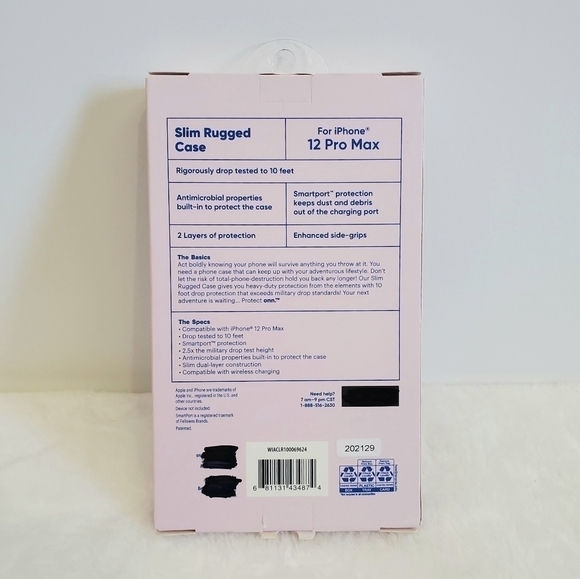 NWT Onn. Slim Rugged IPhone 12 Pro Max Clear Case - Picture 9 of 11